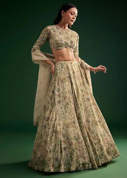Top 5 Floral Lehengas: Blooming Trends for Weddings and Parties