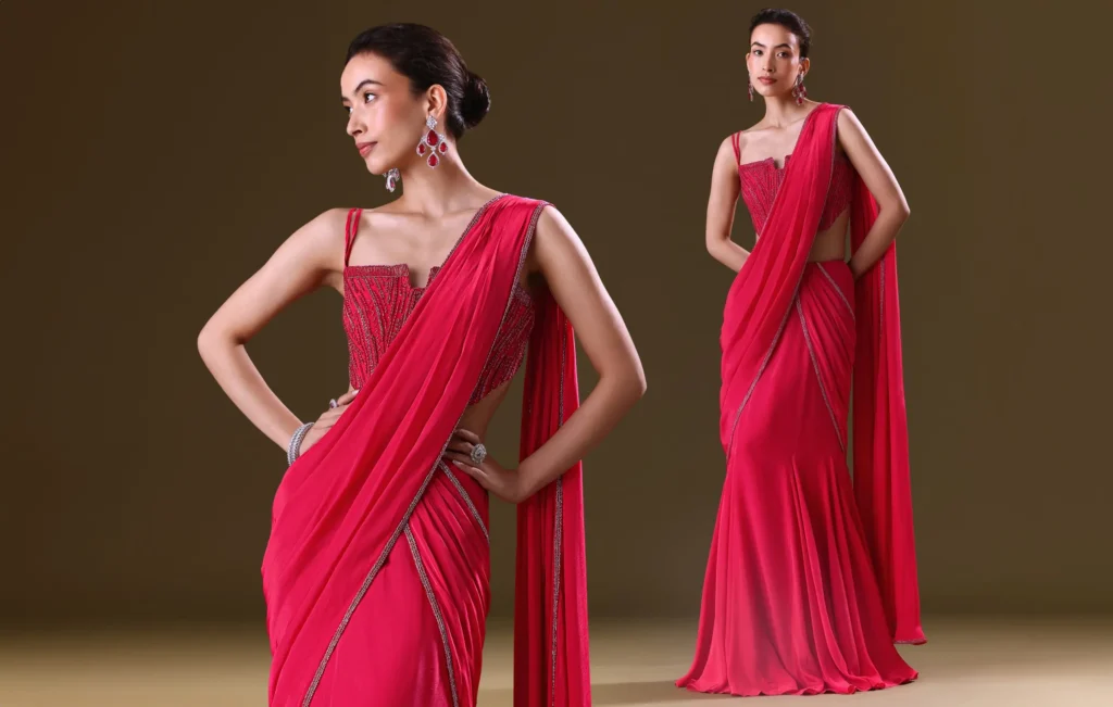 Lehenga Style Saree Draping: Banarasi Dupatta Draping Tips & More