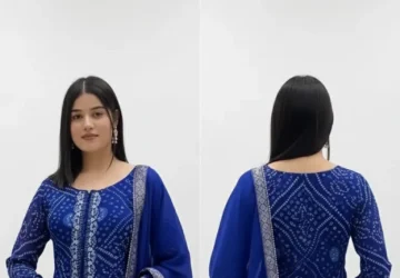 Party Wear Faux Georgette Printed Anarkali Stitched Suit Set – Elegance in Every Twirl