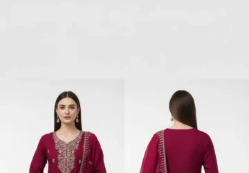 Women’s Embroidered Straight Kurta with Pants & Dupatta – Elegant Ethnic Ensemble