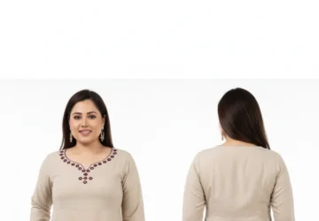 Embroidered Round-Neck A-line Dress with Flounce Sleeves – Elegant Women’s Party & Casual Wear