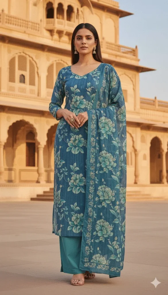 Women’s Embroidered Straight Kurta Suit Set – Timeless Ethnic Elegance – image 2