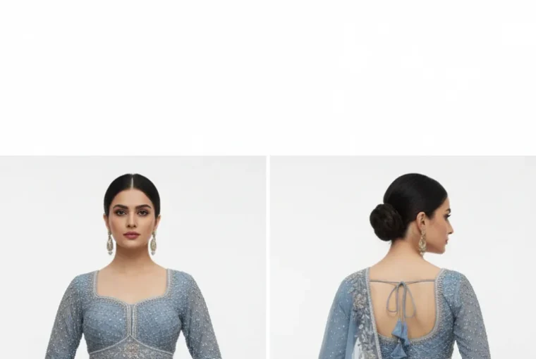 Royal Fox Georgette Semi-Stitched Lehenga Set with Rivet Moti & Sequin Work – Elegant Festive Wear for Women