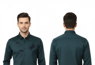 Men’s Solid Spread Collar Party Shirt – Elegant & Stylish Party Wear