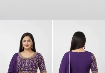 Designer Purple Fox Georgette Alia Cut Gown – Elegant Party & Festive Wear