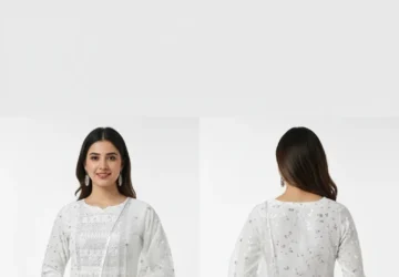 Nazakart Designer Collection – Lucknowi Chikankari Viscose Mukesh Work Kurti