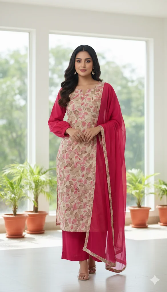 Women’s Embroidered Straight Kurta Suit Set – Timeless Ethnic Elegance – image 5