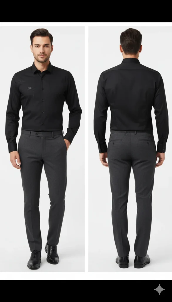 Men’s Blue Regular Fit Textured Half Sleeves Formal Shirt – Where Sophistication Meets Everyday Comfort
