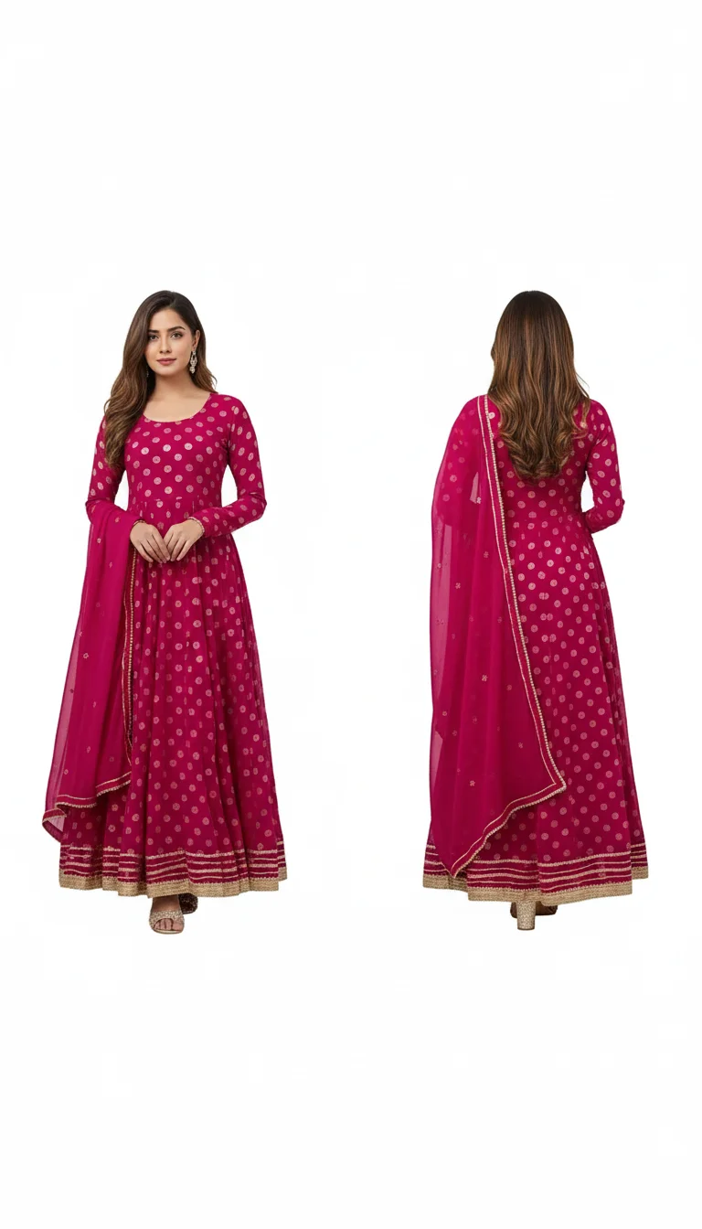 Floral Print Anarkali Kurta Set with Dupatta – Ethnic Elegance Redefined