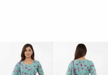 Women’s Floral Print Flared Kurta with Palazzos & Dupatta – Effortless Ethnic Elegance
