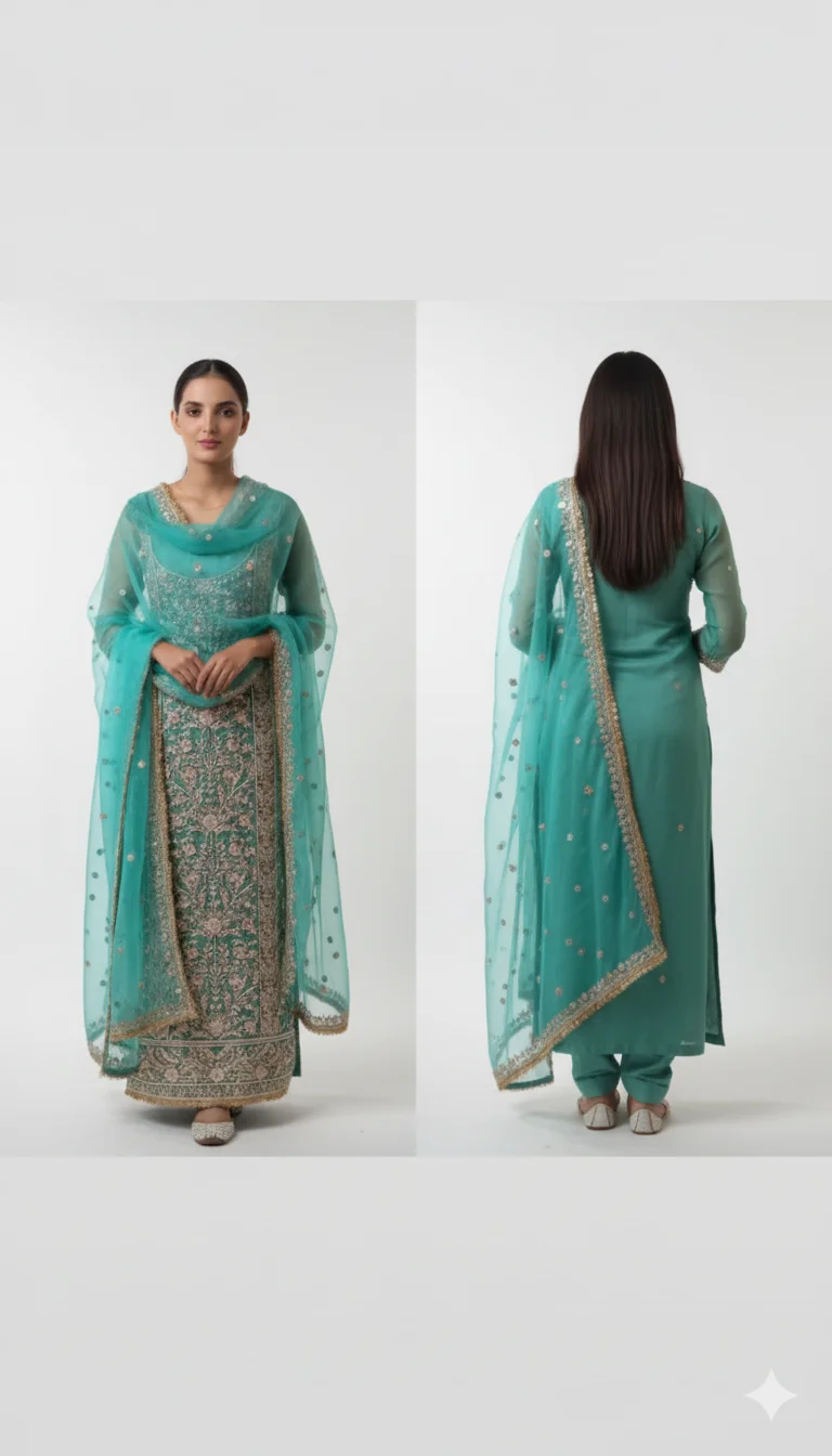 Women’s Indian Pakistani Ethnic Designer Straight Salwar Kameez Palazzo Suit – Ready-to-Wear Elegance
