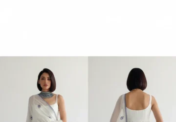 Evil Eye Embroidered Chiffon Suit Set – Mystical Elegance Meets Modern Ethnic Style