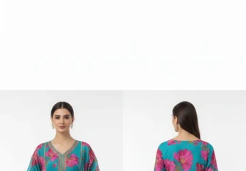 Floral Teal Velvet Straight Kurta with Velvet Palazzo and Shawl – A Royal Ensemble