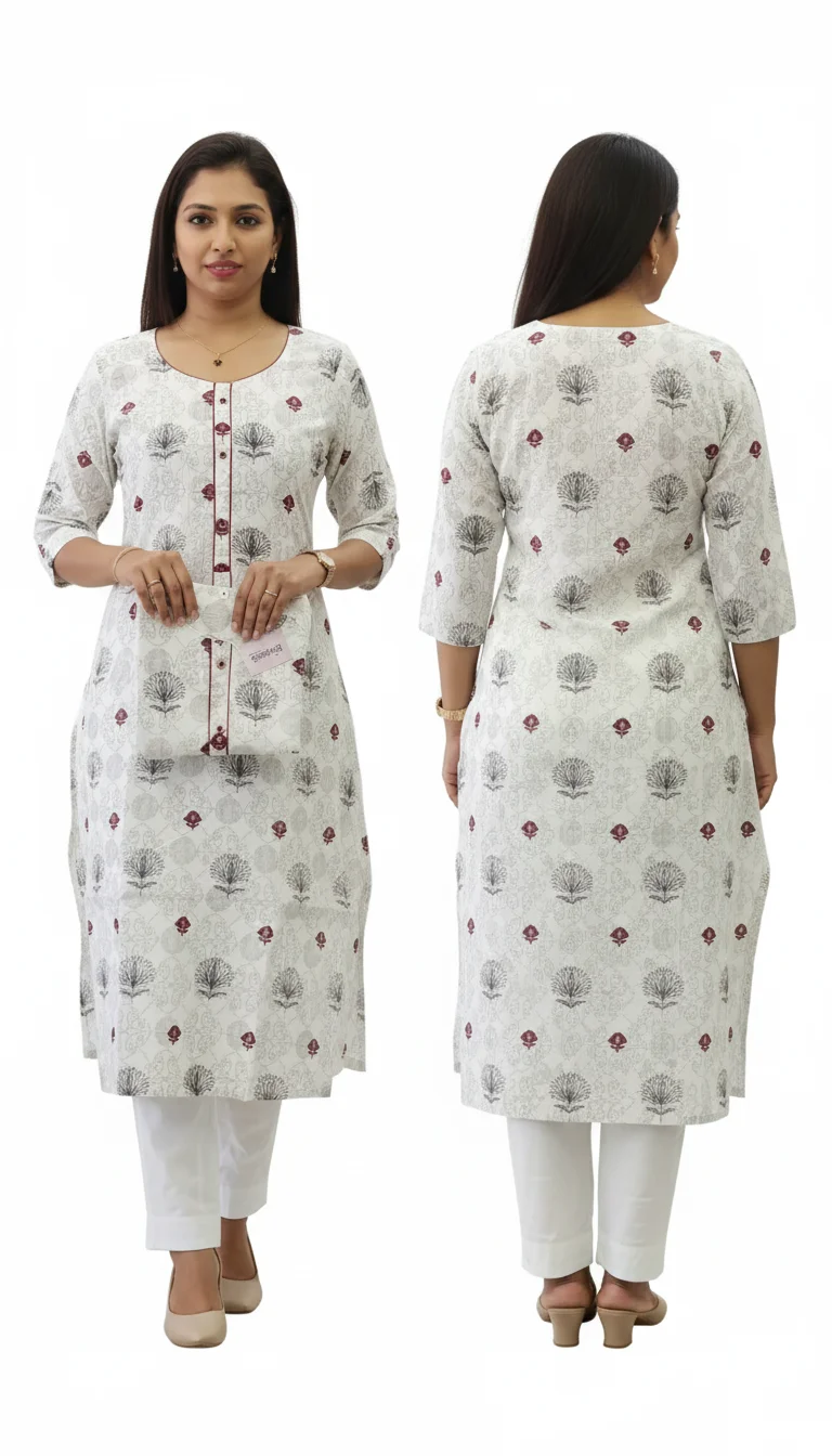 Women’s Block Print A-Line Kurta – Ethnic Elegance Meets Modern Comfort