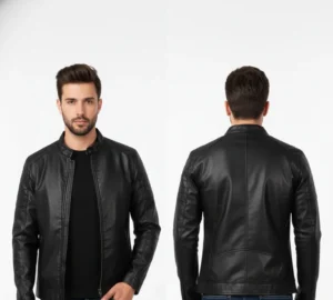 Regular Fit Leatherette Biker Jacket – Ride in Style, Rule the Streets