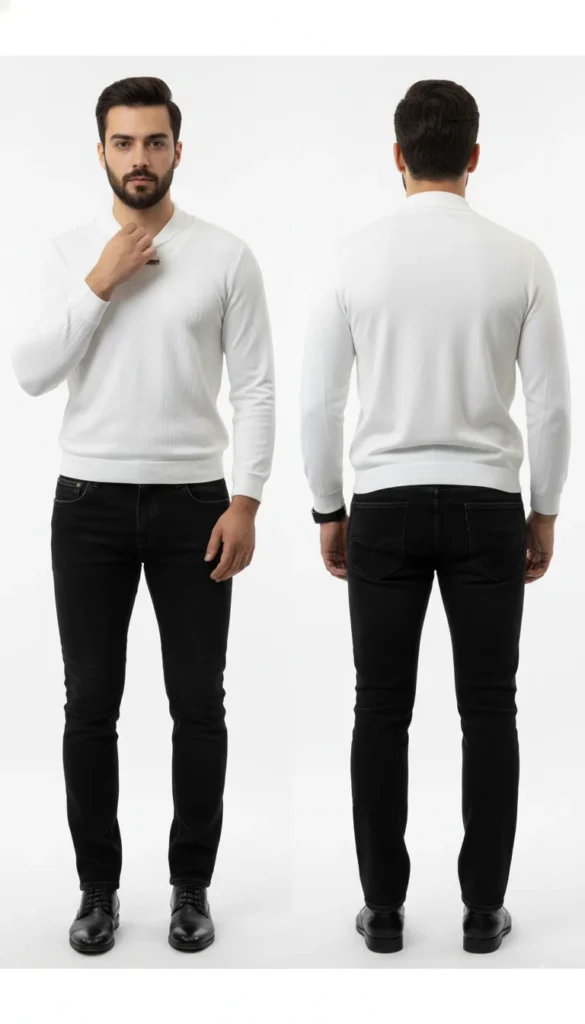 Turtle Neck Full Sleeve T-Shirt | White – Timeless, Classy, and Effortlessly Cool