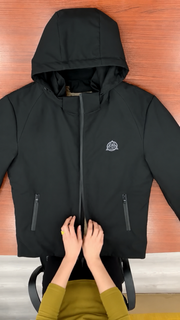 A solid hooded sports sweatshirt with a full zip and pockets