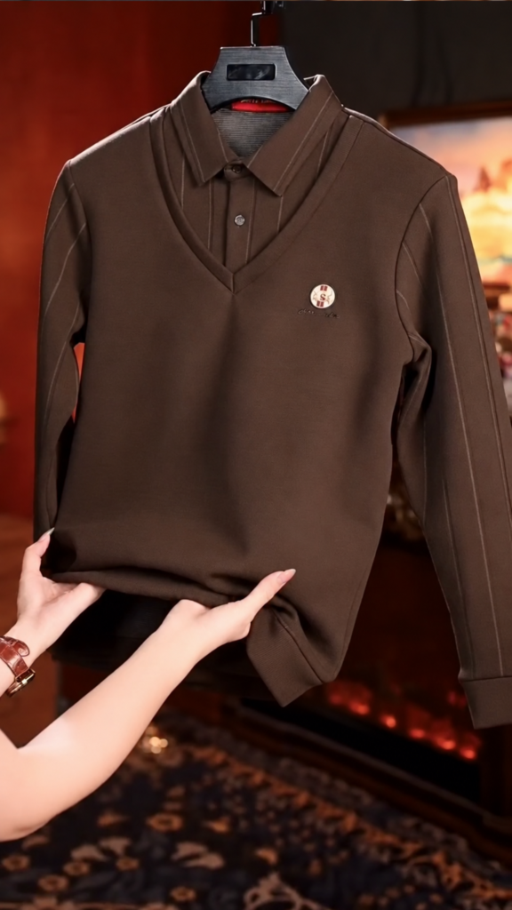 A crisscross-texture knit sweater