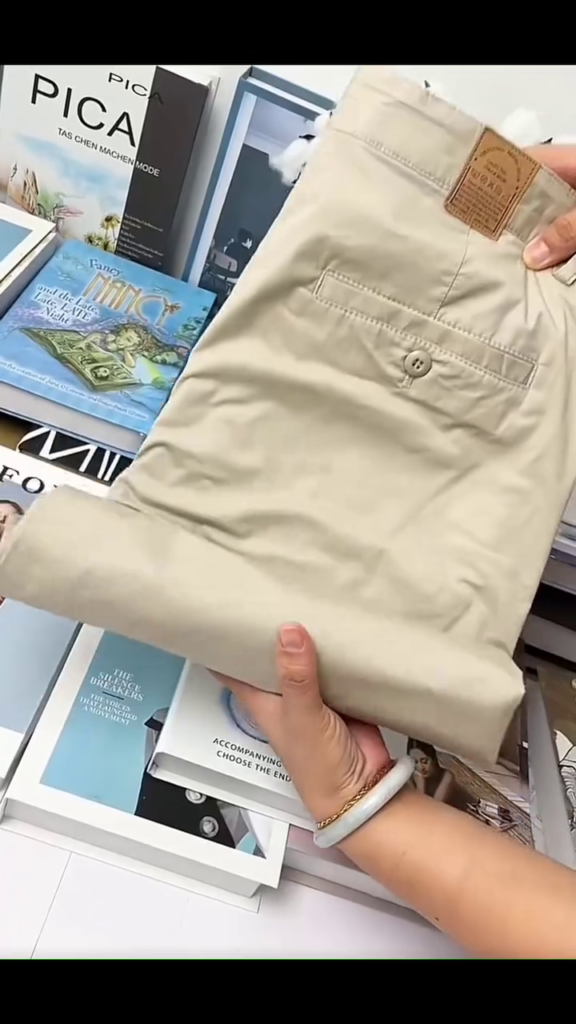 Beige slim-fit cotton chinos