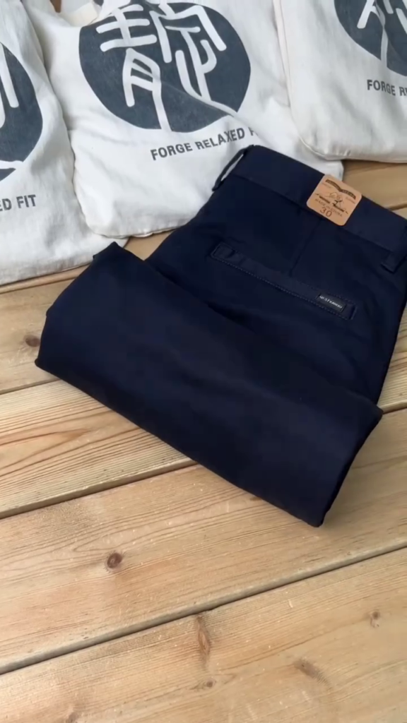 Navy blue slim-fit stretch chinos