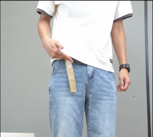 Light blue slim-fit casual denim jeans