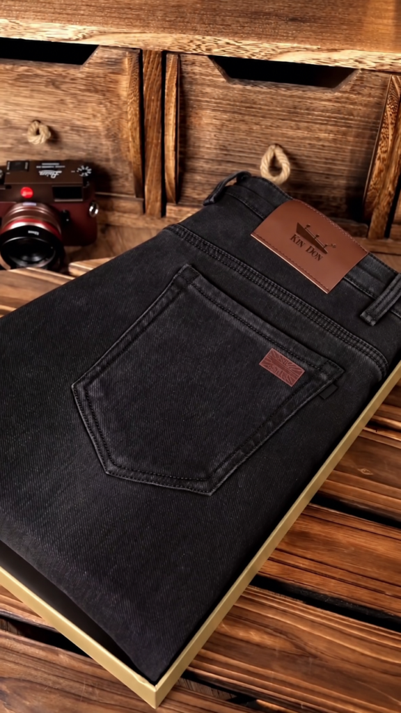 Black slim-fit premium denim jeans